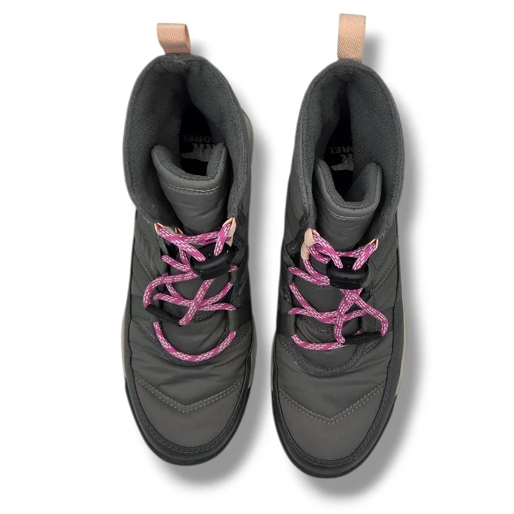 Sorel Whitney II Short Lace Boots Youth 5 Gray NY3903-053‎ Insulated Waterproof